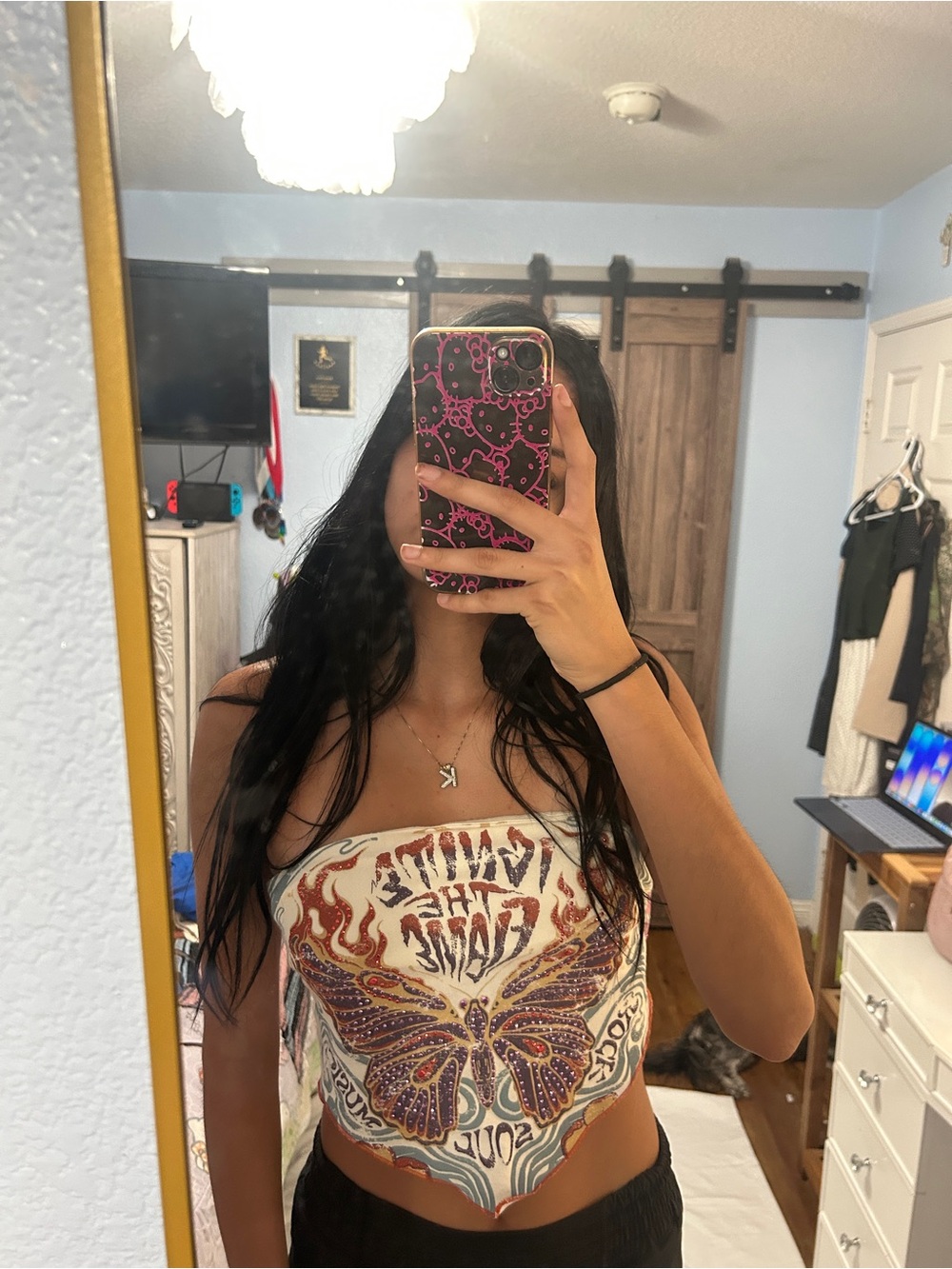 Forever 21 Cream Ribbed Tube Top